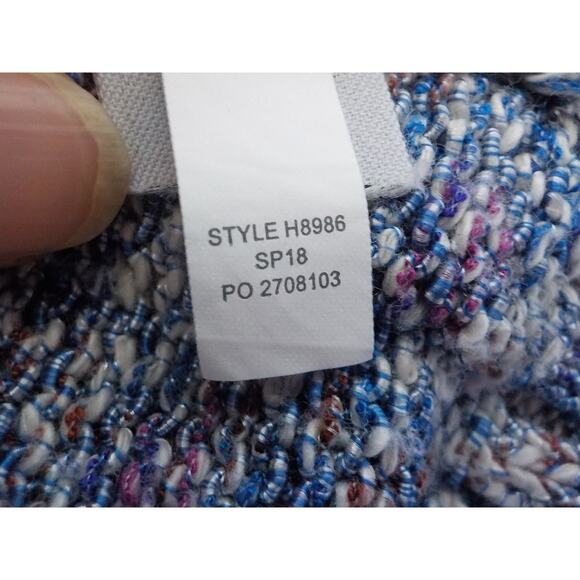 J Crew Blue Soft Knit Pullover Sweatshirt Flare Sleeves  H8986 Women Size Large - Picture 9 of 9